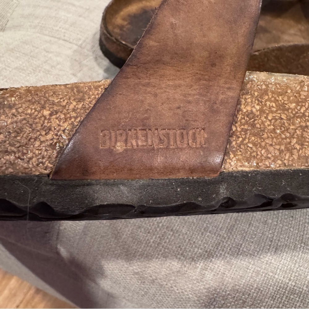 Woman’s size 40 Brown Leather Double-Strap Birkenstock Sandals - Picture 2 of 6